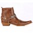 Footcourt Men Cowboy Ankle Boots Tan Western Boots Genuine