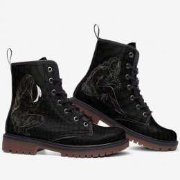 Moon and Sun Boots Black Boots Vegan Leather Lace up Combat Moon and Sun Boots Black Boots Vegan Leather Lace up Combat