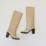 80s Vintage Gucci Tan Leather Boots Size 38 US 7 7 1/2 High