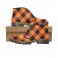 Women's Fall Autumn Orange & Black Checkered Plaid Canvas