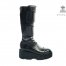 Handmade Leather Knee High Boots With Platform Sole Dark