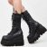 Platform Motorcycle Boots-black Motorcycle Platform Rave