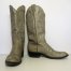 Vintage Larry Mahan Cowboy Boots Size 10 Men Light Gray