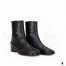 Womens/mens Leather Tabi Split-toe Black Boots With 3cm Heel