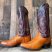 Tony Lama Vtg Cowboy Boots Mens 8.5 D