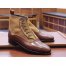 Handmade Men's Classic Brown Color Leather Buttons Boots