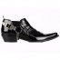 Footcourt Black Patent Cowboy Boots Western Ankle Boots