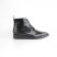 Size 8.5 Vintage Italian Black Leather Ankle Boots Smooth