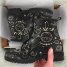 Combat Boots Women's Moon Phases Abstract Leather Boots