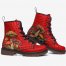 Mushroom Boots Red Boots Vegan Leather Lace up Combat Boots
