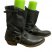 Vintage Foundry Co Leather Moto Boots 7 Black Almond Toe Mid