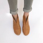 Women's Ankle Boots in Tan Leather Low Heel Soft Cowboy Women's Ankle Boots in Tan Leather Low Heel Soft Cowboy