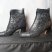 Vintage Black Leather Openwork Everybody Boots / Italian Boots