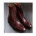 Handmade Mens Burgundy Color Lace up Boots Leather Ankle