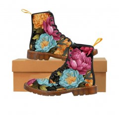 Women's Floral Canvas Boots Fashionable Comfort for