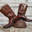 Vintage Black Label Tony Lama Cowboy Boots Brown Leather