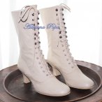 White Boots Bridal Shoes Victorian Boots 1900 Weeding Boots