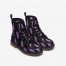 Purple Coffins on Black Unisex Combat Boots Pastel Goth