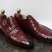 New Handmade Leather Burgundy Crocodile Textured Double Monk