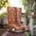 Flower Boots Leaf Brown