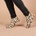 Hairon Leather Fearless Leopard Printed Ankle Flat Lace up