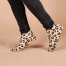 Hairon Leather Fearless Leopard Printed Ankle Flat Lace up