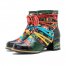 Multicolor Ankle Boots Lace up Women Vintage Boots Handmade