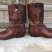 Vintage 80s Never Worn Brown Leather Boots Low Heels Size 7.5M