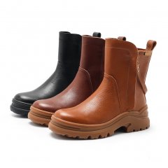 Dwarves Leather Short Boots Snow Boots Have Fleece Lined for