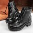 Handmade Zipper and Lace up Geniune Leather Combat Boots