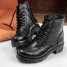 Handmade Zipper and Lace up Geniune Leather Combat Boots