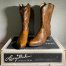 Larry Mahan Brown Elk Leather Western Boots Men's Size 13