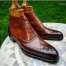 Mens Wing Tip Brogue Style Office Boots High Ankle Lace up