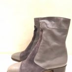 Vintage Heeled Ankle Boots for Men in Gray Leather and Suede Vintage Heeled Ankle Boots for Men in Gray Leather and Suede