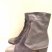 Vintage Heeled Ankle Boots for Men in Gray Leather and Suede