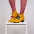 Yellow Leather Boots With Colorful Bows Handmade Free