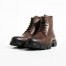 Brown Lace up Non Slip Men Boots Calf Leather Boot Men
