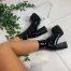 Platform Heel Ankle Boots 70s Style Black