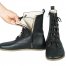 WOMEN Boots WIDE Zero Drop Barefoot BLACK Sooth Leather