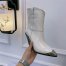 Elegant Cowgirl Boots Genuine Leather Shoes High Thick Heel