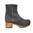 Lotta's Britt Clog Boots in Charcoal Leather by Lotta From