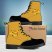 Custom Pikachu Inspired Vegan Leather Combat Boots Pokemon