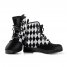 Black White Diamonds Boots Combat Style Men's