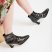Glossy Italian Ankle Boot With Bell Heel Pointed Toe and