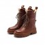 Leather Combat Boots Designer Retro Chunky Riding Boots in