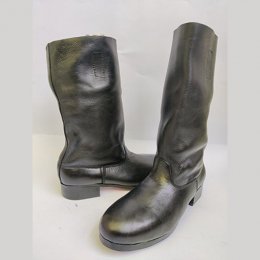 Black Leather Long Boot With Hobnails. Horse Riding Boot Jack Black Leather Long Boot With Hobnails. Horse Riding Boot Jack