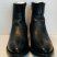DURANGO Men's Black Leather R Toe Side Zip Western Boots