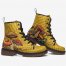 Mushroom Boots Yellow Boots Vegan Leather Lace up Combat Boots