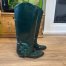 Vintage 1980's or 90's Green Leather Boots Tassel