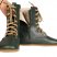 MEN Boots WIDE Zero Drop Barefoot GREEN Smooth Leather